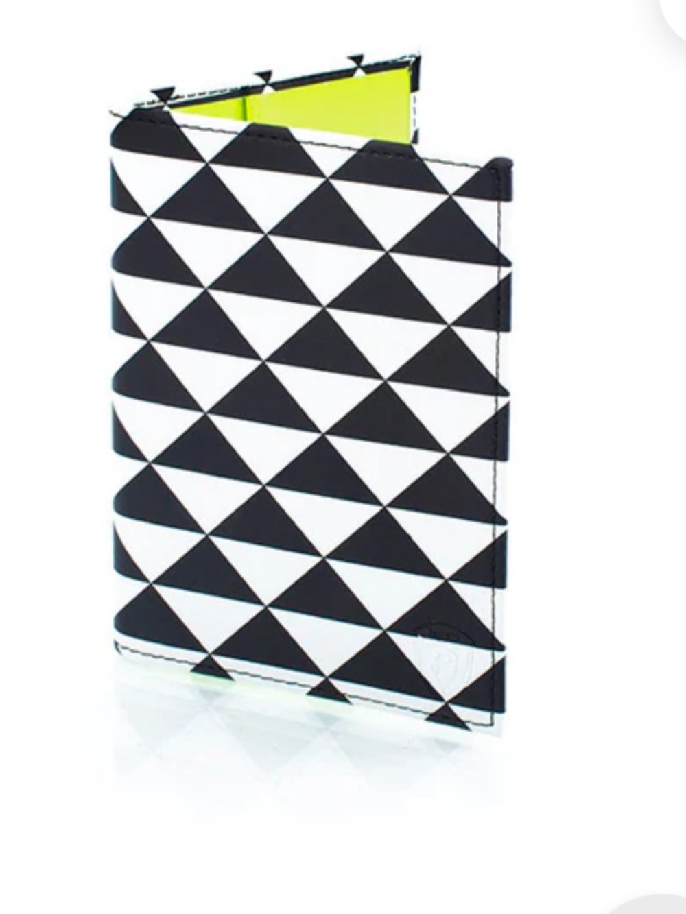 Heys Triangles Passport Holder with Neon Lime Interior